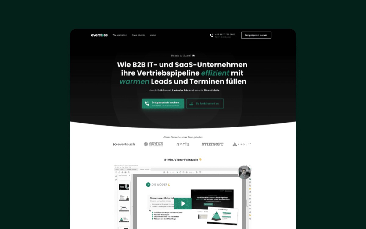Screenshot einer Webseite mit dem Titel "Wie B2B IT- und SaaS-Unternehmen ihre Vertriebspipeline effizient füllen".